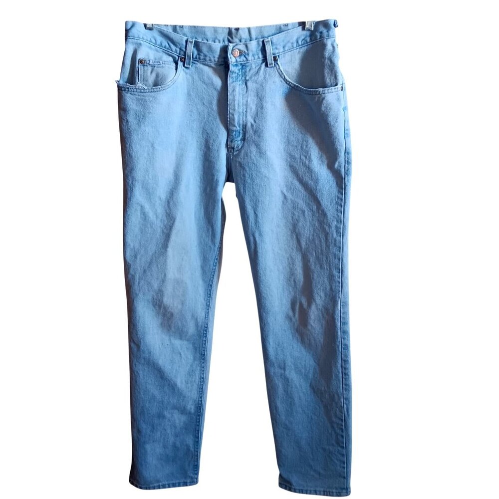 Vintage 36x33 Men's Jeans 1990s Lee Sky Fade Blue Relaxed Fit Denim Dad Grunge